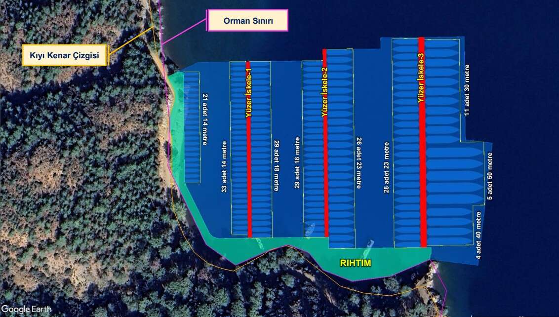 Dalaman Kille Koyu’na 186 Bağlama Kapasiteli Yat/Tekne İskelesi Projesi Planlanıyor 3